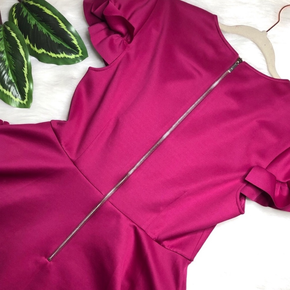 TED BAKER Pink Ruffle Cocktail Dress Luuciee - Picture 10 of 13